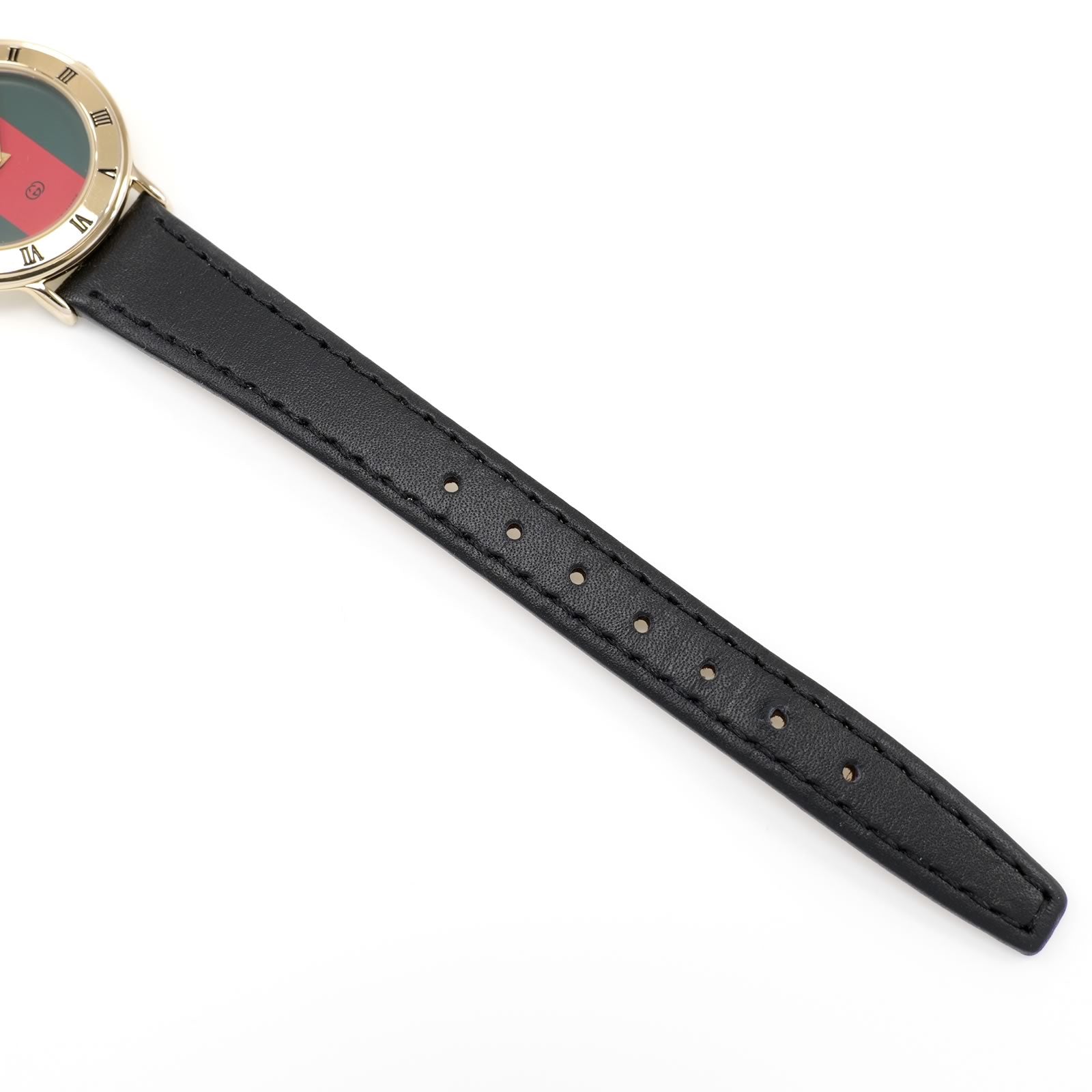 Gucci 3000L black leather strap bottom