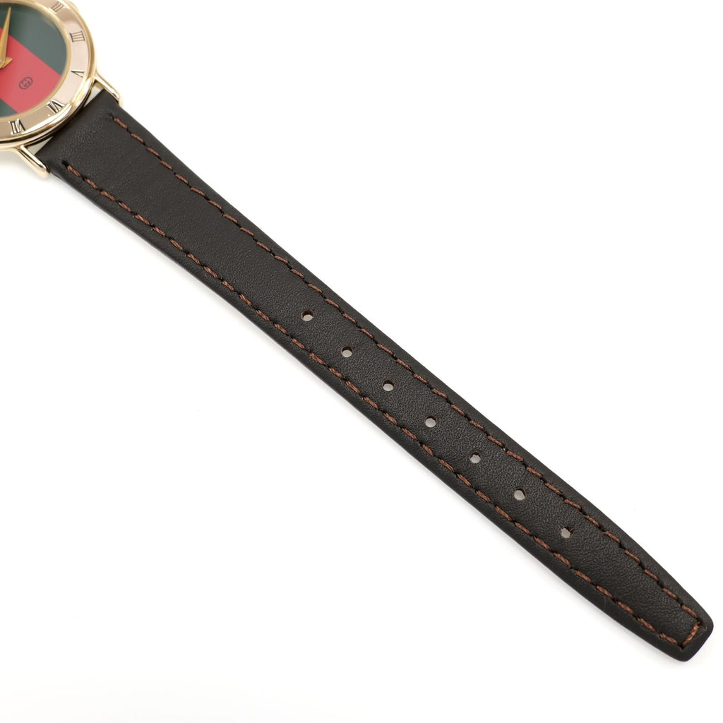 Gucci 3000L brown leather strap bottom