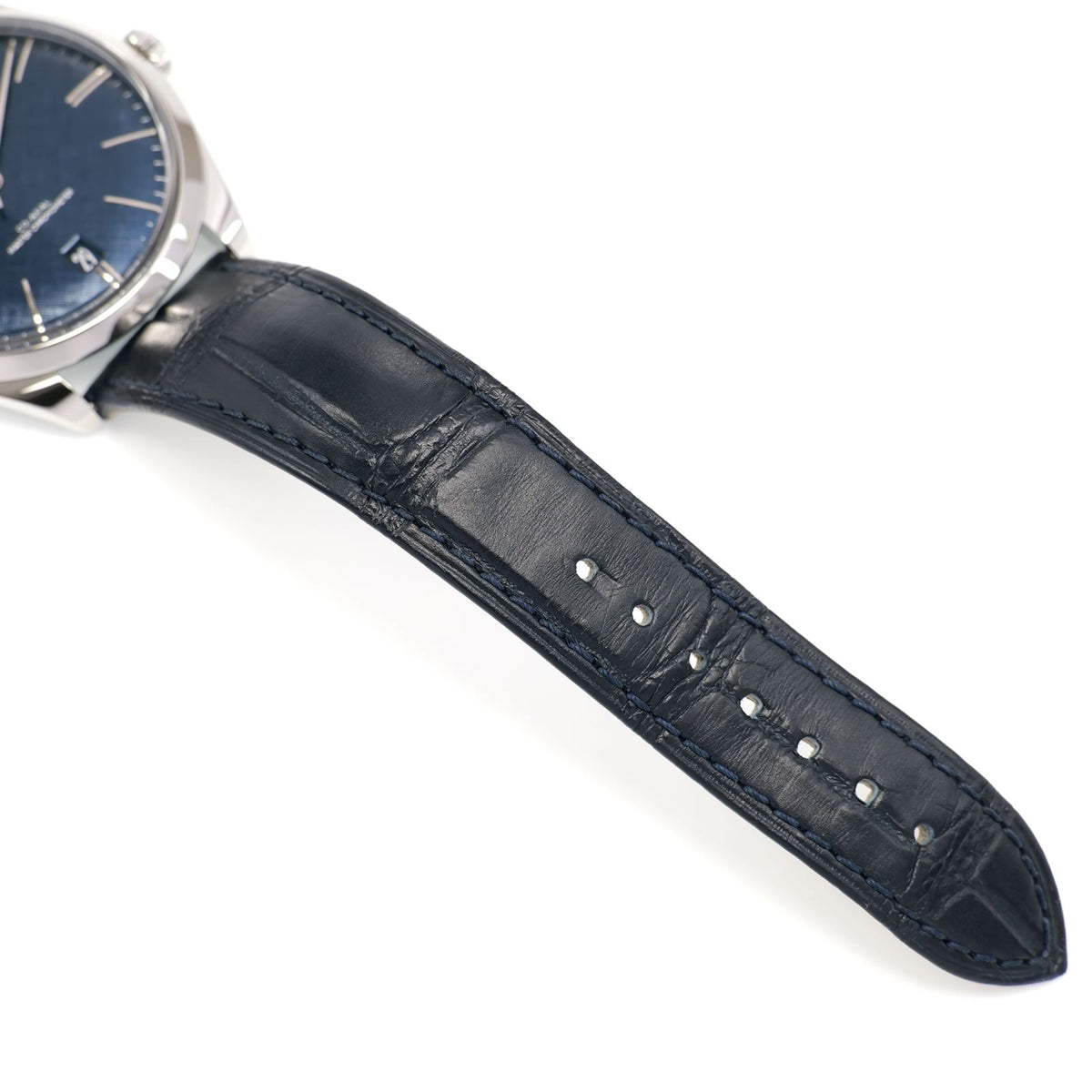 Omega De Ville Trésor 435.13.40.21.03.001  blue alligator leather strap bottom