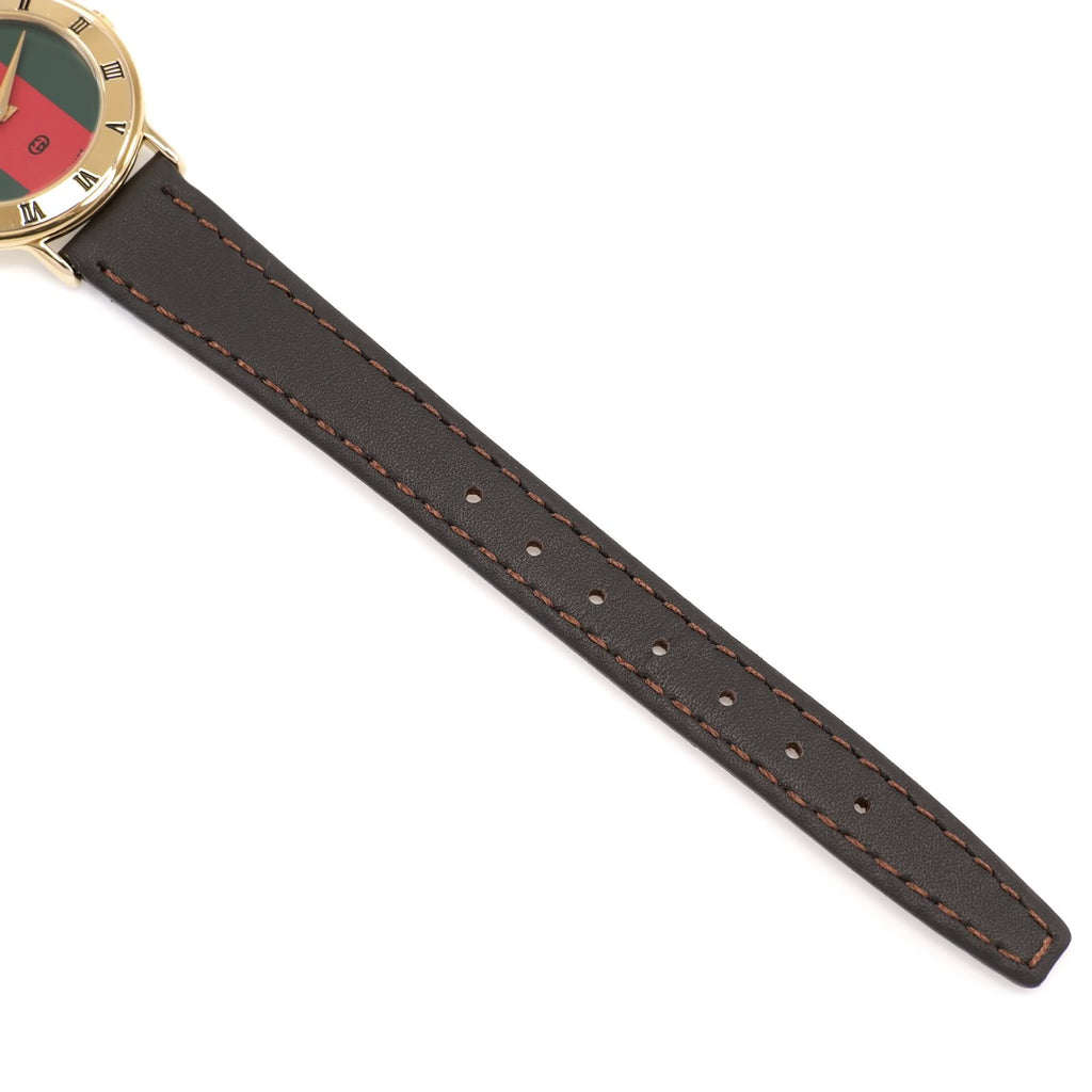 Gucci 3000L brown leather strap bottom