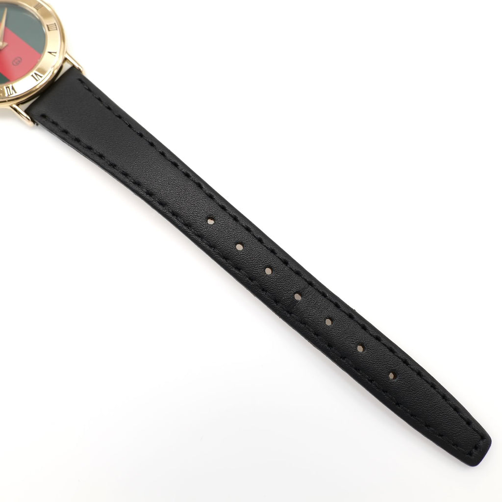 Gucci 3000L black leather strap bottom