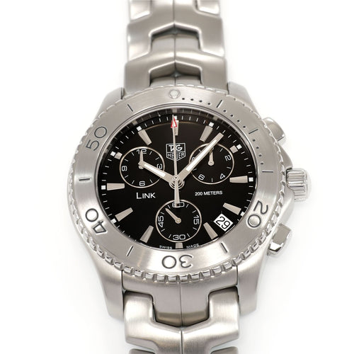 TAG Heuer Link CJ1110 Men's 42mm Chronograph Black Dial with Box CJ1110.BA0576