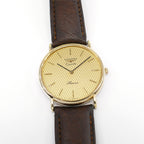 Longines Présence 18k Gold Plated Champagne Diamond Pattern Dial Men's 32mm 150.6799