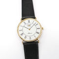 Longines Présence Men's 32mm 18k Gold Plated White Roman Numeral Dial on Leather 150.6799