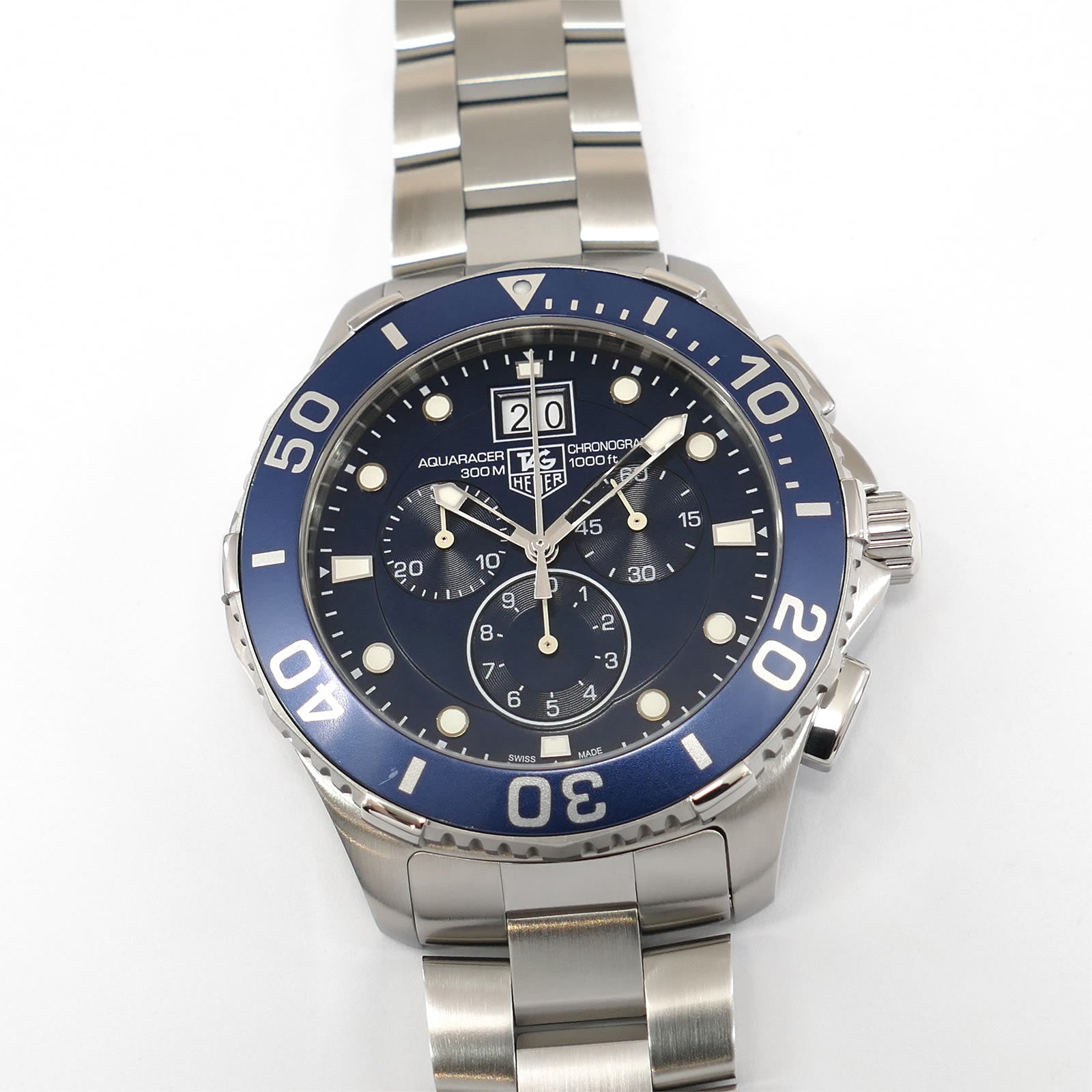 TAG Heuer Aquaracer 300M Chronograph CAN1011 Blue 43 Grande Date CAN1011.BA0821