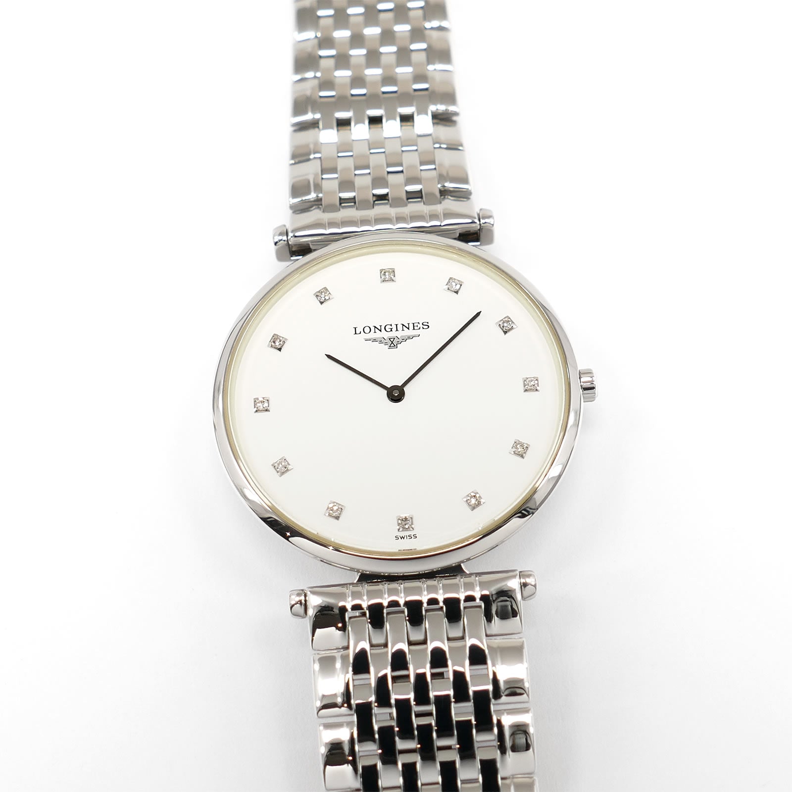 Longines La Grande Classique L4.709.4 White Dial Diamonds Men 33mm L4.709.4.17.6