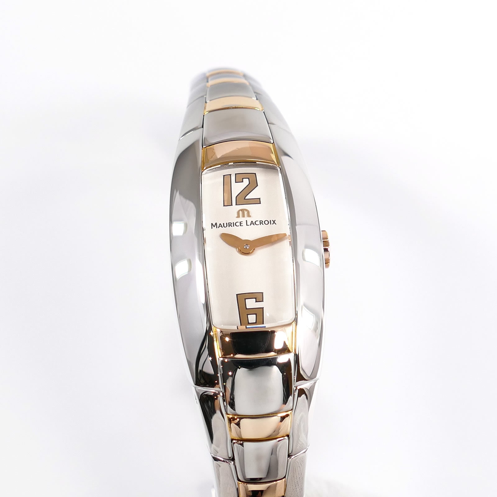 Maurice Lacroix Intuition 32859 White Dial with 18k Gold Ladies 20mm Rectangular