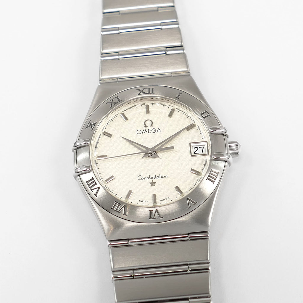 Omega Constellation 1512.30.00 Silver Guilloche Dial Unisex 34mm Men's Mid Size