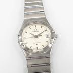 Omega Constellation 1512.30.00 Silver Guilloche Dial Unisex 34mm Men's Mid Size