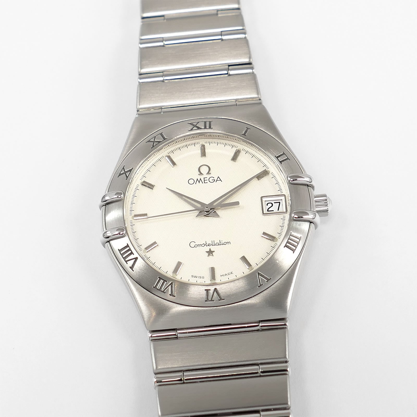 Omega Constellation 1512.30.00 Silver Guilloche Dial Unisex 34mm Men's Mid Size