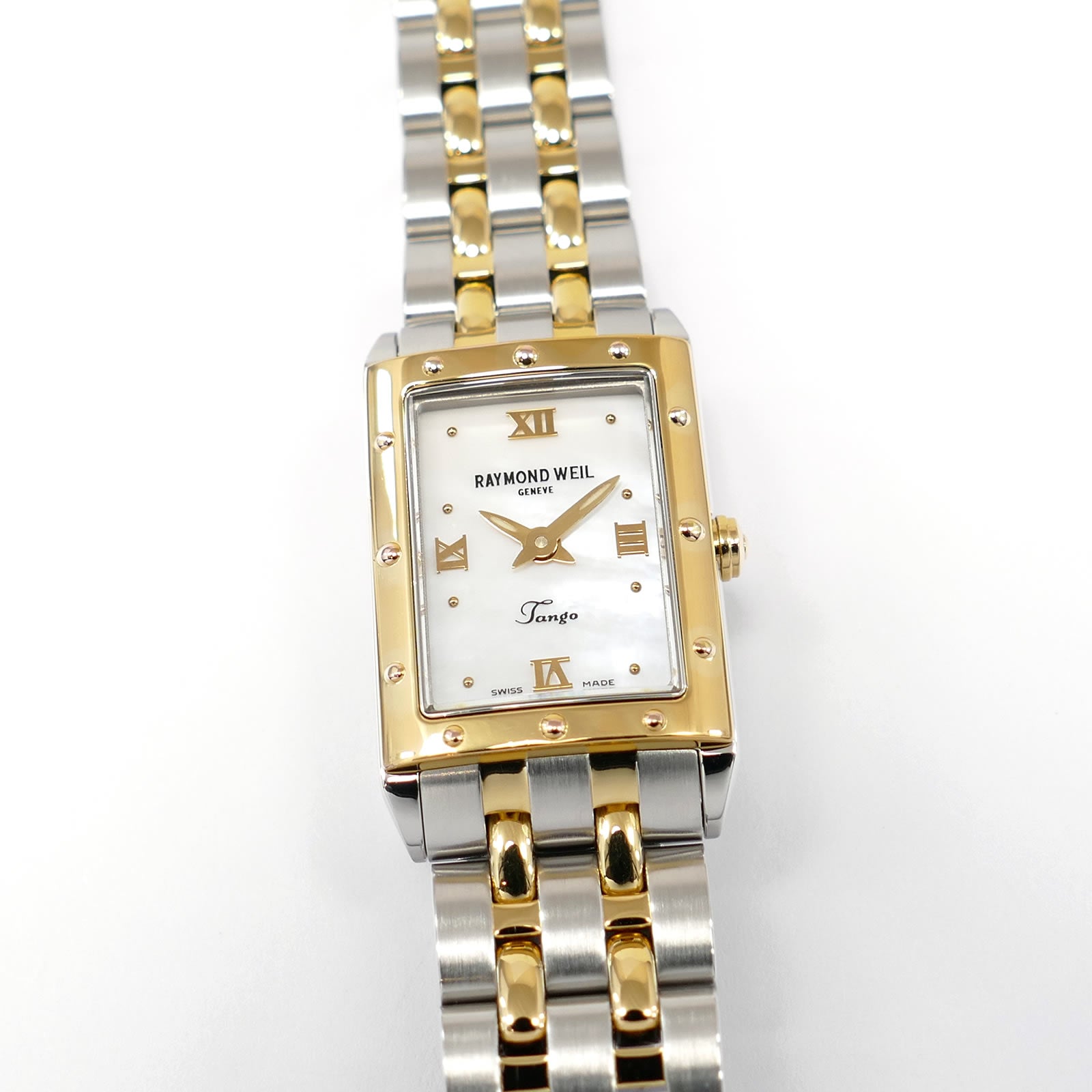 Raymond Weil Tango 5971 White Mother of Pearl Ladies 18k Gold 5971-STP-00915