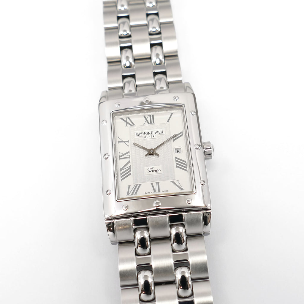 Raymond Weil Tango 5380 Silver Roman Numeral Rectangular 28mm Men's 5380-ST-00658