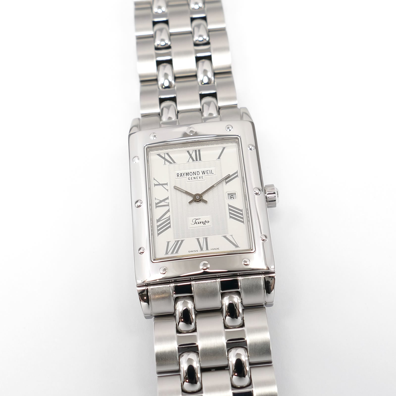 Raymond Weil Tango 5380 Silver Roman Numeral Rectangular 28mm Men's 5380-ST-00658