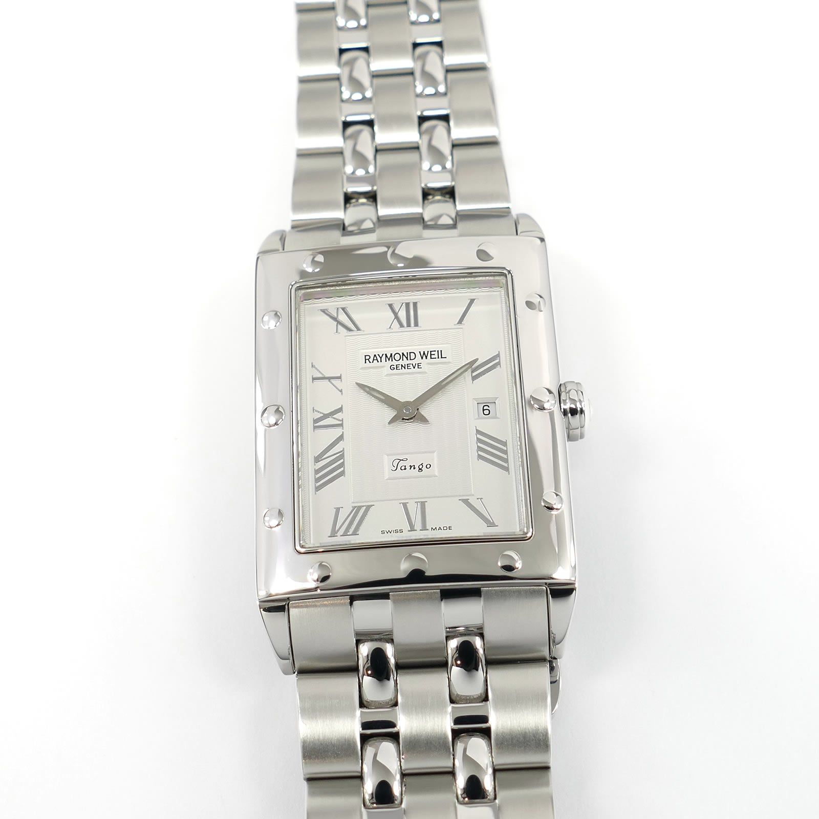 Raymond Weil Tango 5381 Silver Roman Numeral Rectangular 28mm Men's 5381-ST-00658