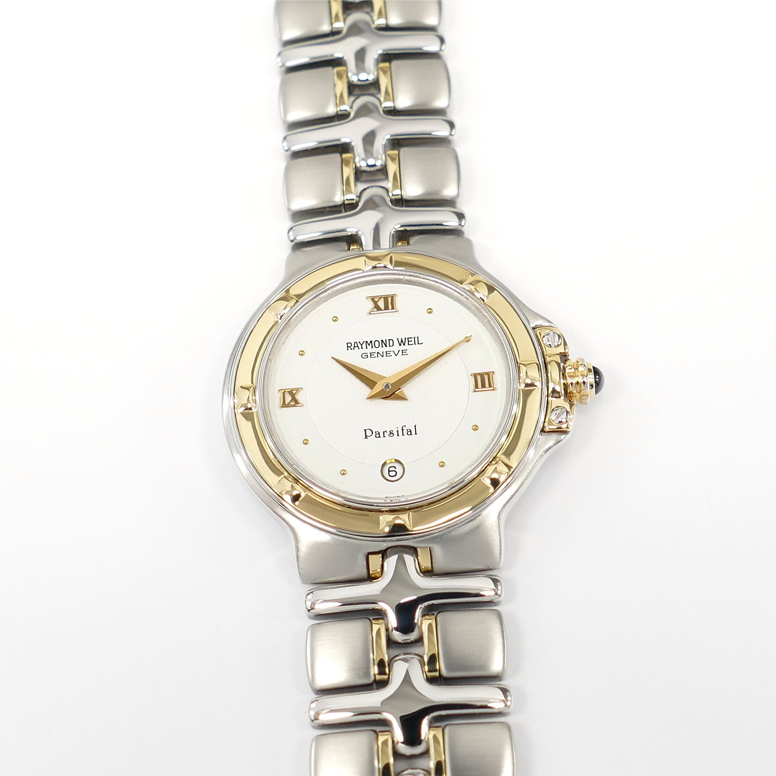 Raymond Weil Parsifal 9990 White Two Tone 18k Gold Ladies 26mm Roman Numerals