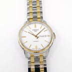 Tissot Automatic III Men's 39mm White Day-Date T065430A Gold PVD T-Classic Boxed T065.430.22.031.00A
