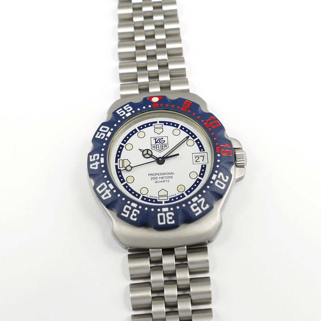 TAG Heuer Formula 1 WA1219 White & Blue Men's 35mm Mid Size Vintage F1 New Bezel