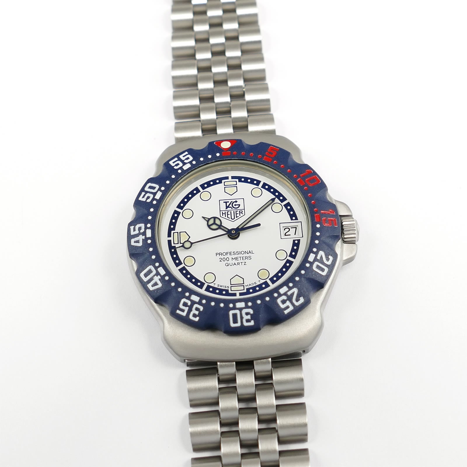 TAG Heuer Formula 1 WA1219 White & Blue Men's 35mm Mid Size Vintage F1 New Bezel
