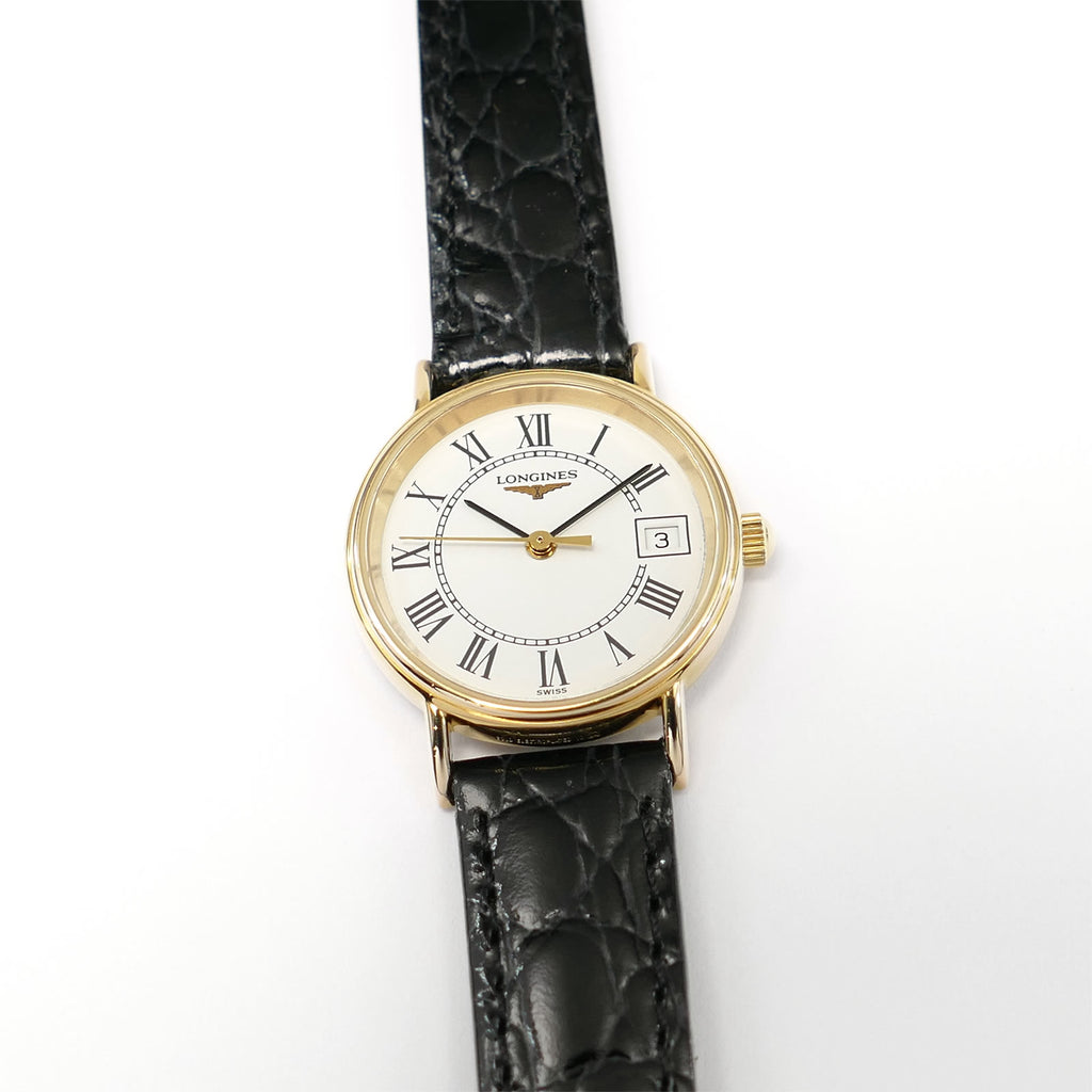 Longines Présence L4.136.2 White Roman Numeral Dial 18 Gold Plated Ladies 23mm
