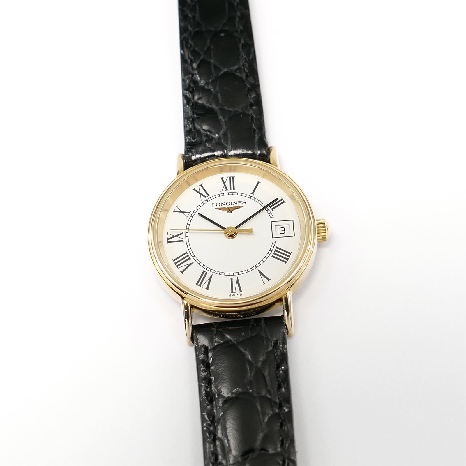 Longines Présence L4.136.2 White Roman Numeral Dial 18 Gold Plated Ladies 23mm