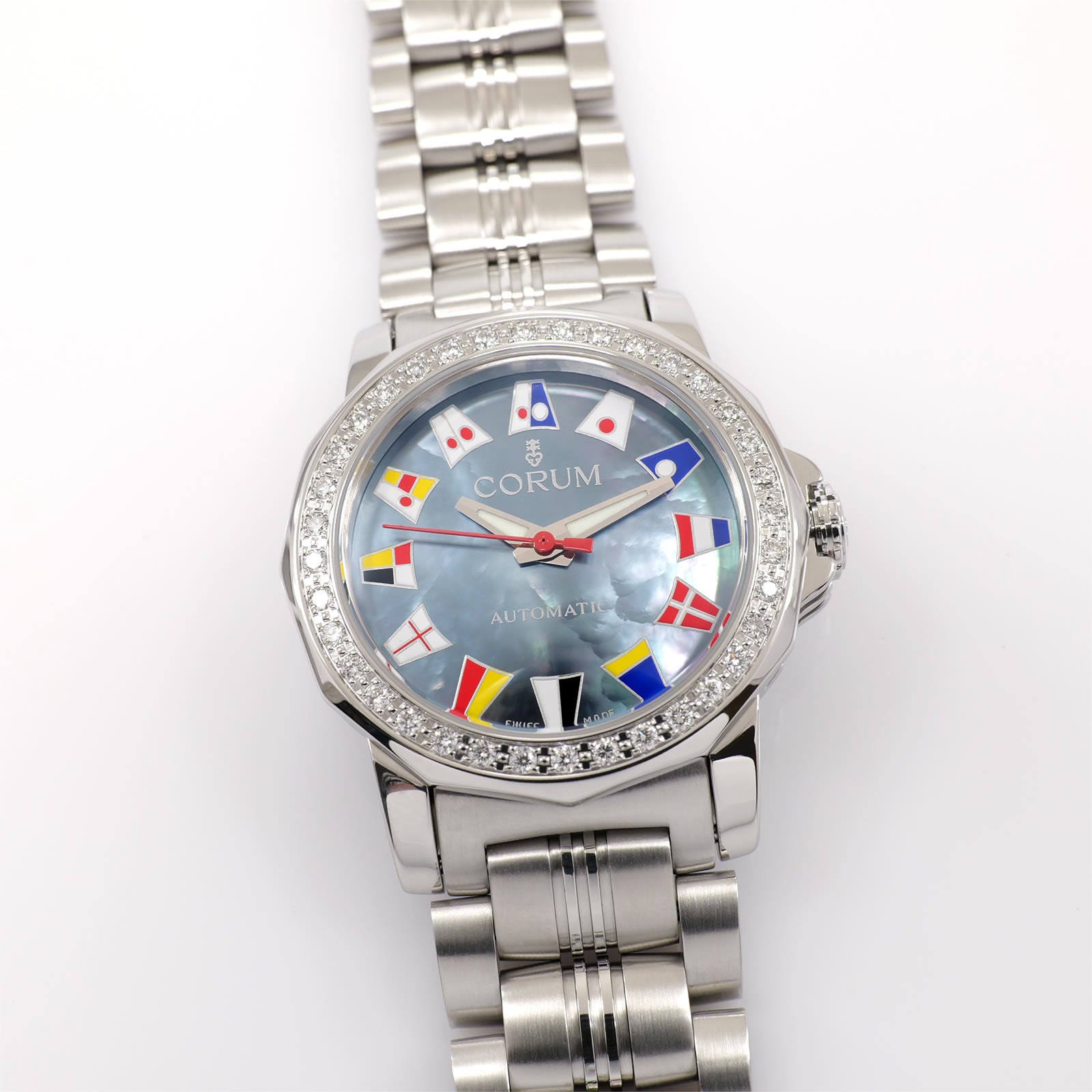 Corum Admiral's Cup 145.440.47 Blue Mother of Pearl 36 Diamonds Automatic 30mm