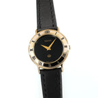 Gucci 3000L Black Dial 25mm Ladies 18k Gold Plated Roman Numeral