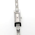Gucci 3900L Silver Sunburst Dial Ladies 12mm with 24 Diamonds Rectangular