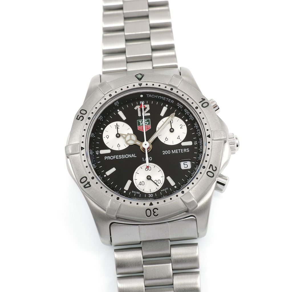 TAG Heuer 2000 Chronograph CK1110-0 Black / Silver Dial Classic CK1110.BA0331
