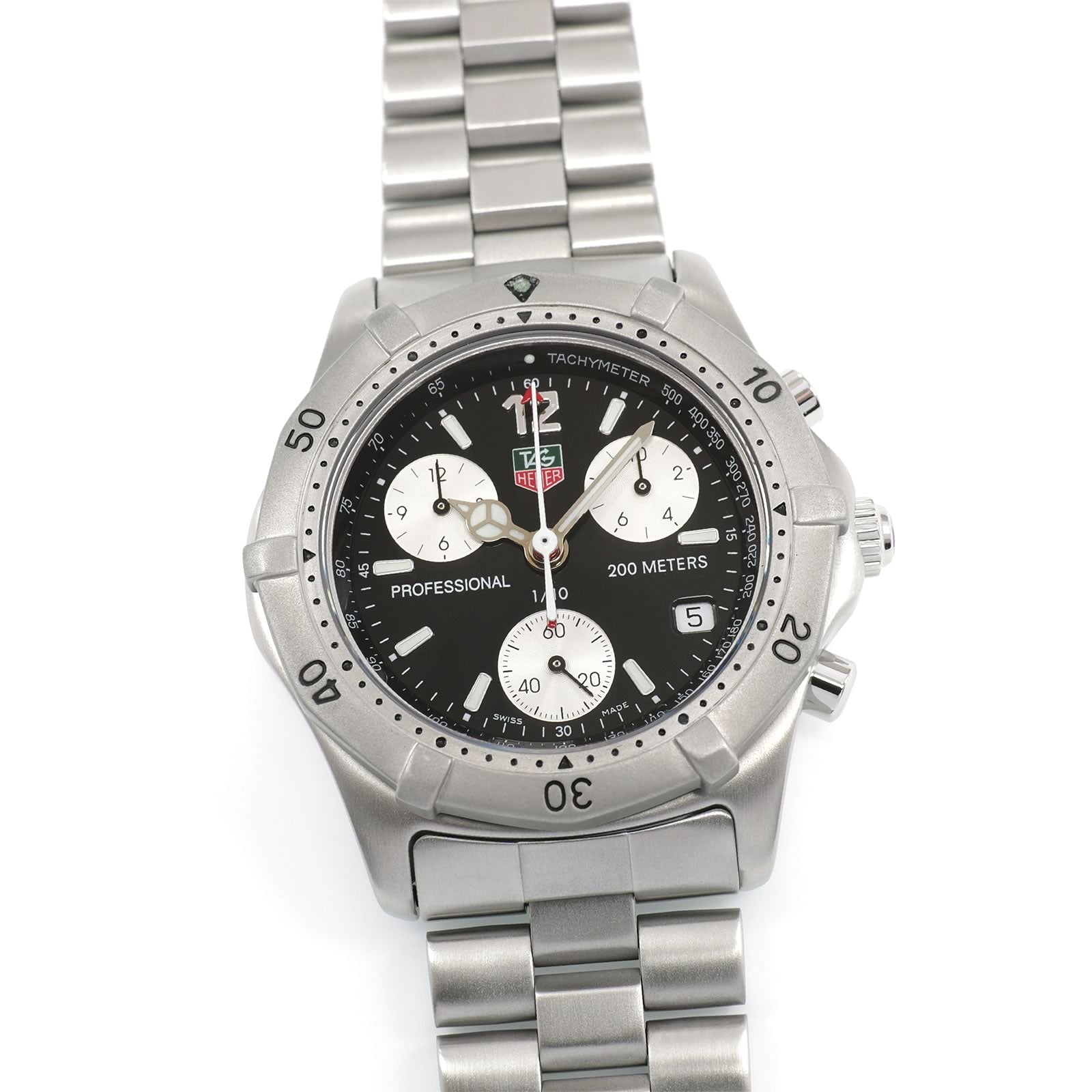 TAG Heuer 2000 Chronograph CK1110-0 Black / Silver Dial Classic CK1110.BA0331