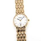 Raymond Weil Fidélio 4702 White and Blue Dial 18k Gold Plated Ladies 24mm Date