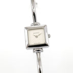 Gucci 1900L Silver Dial Ladies 19mm Square Watch - 16.5cm Bangle Stainless Steel