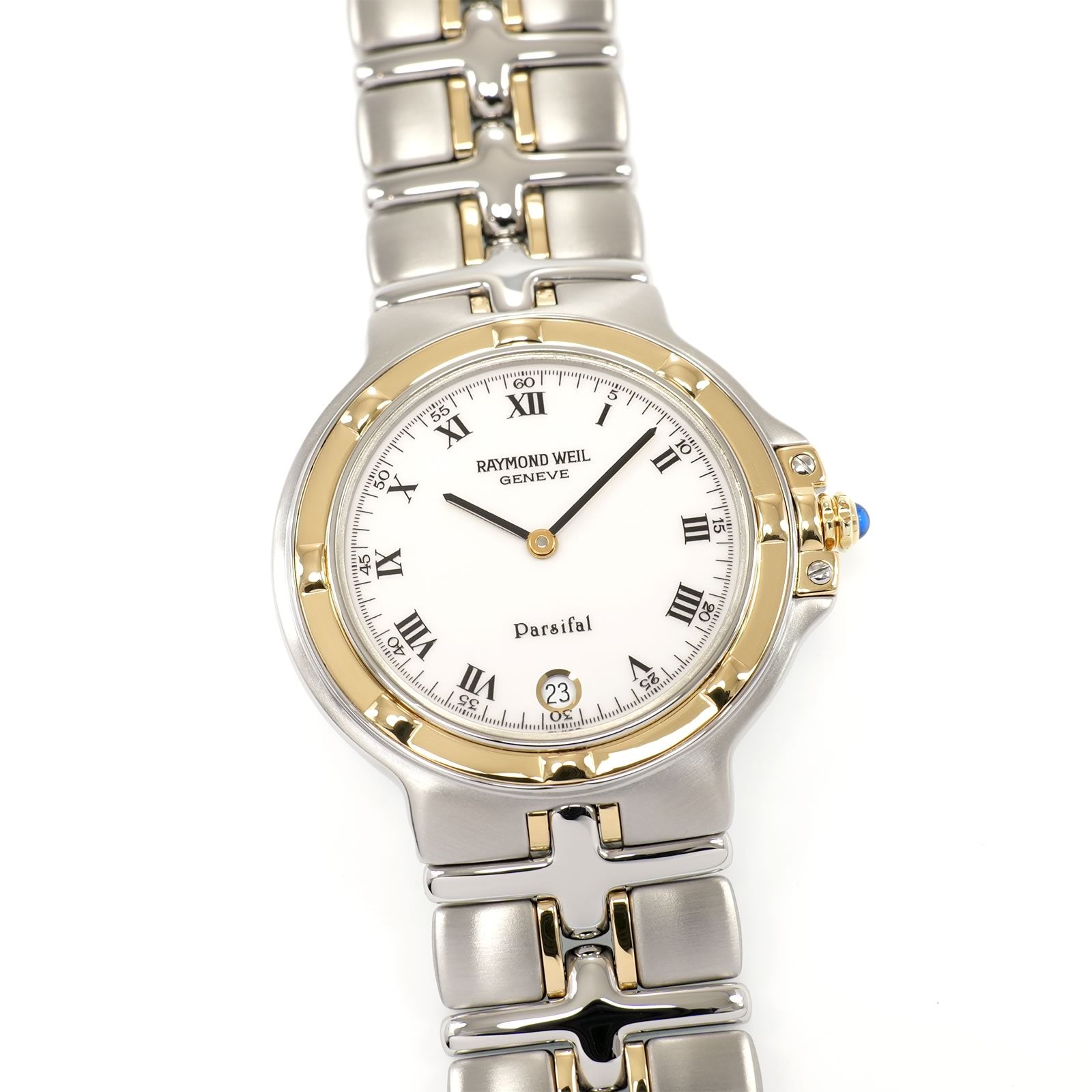 Raymond Weil Parsifal 9190 White Two Tone 18k Gold Men's 33mm Roman Numerals