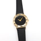 Gucci 3000L Black Dial 25mm Ladies 18k Gold Plated Roman Numerals