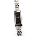Gucci G-Frame 127.5 Ladies 14mm Black Rectangular with 3 Diamonds YA127504