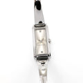 Gucci G-Line 109 Silver Sunburst Dial 2 Diamonds YA109519 Ladies 14mm Bangle