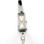 Gucci G-Line 109 Silver Sunburst Dial 2 Diamonds YA109519 Ladies 14mm Bangle