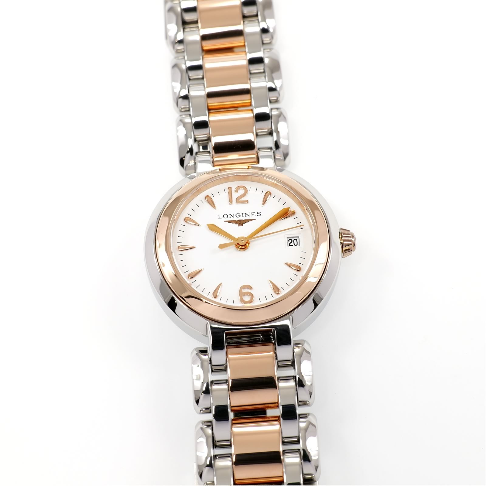 Longines PrimaLuna L8.110.5 White Dial & 18k Rose Gold 26mm Boxed L8.110.5.16.6