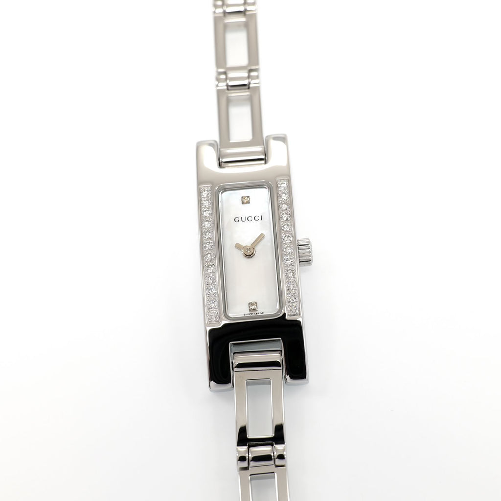 Gucci 3900L White Mother of Pearl Dial with 26 Diamonds Rectangular