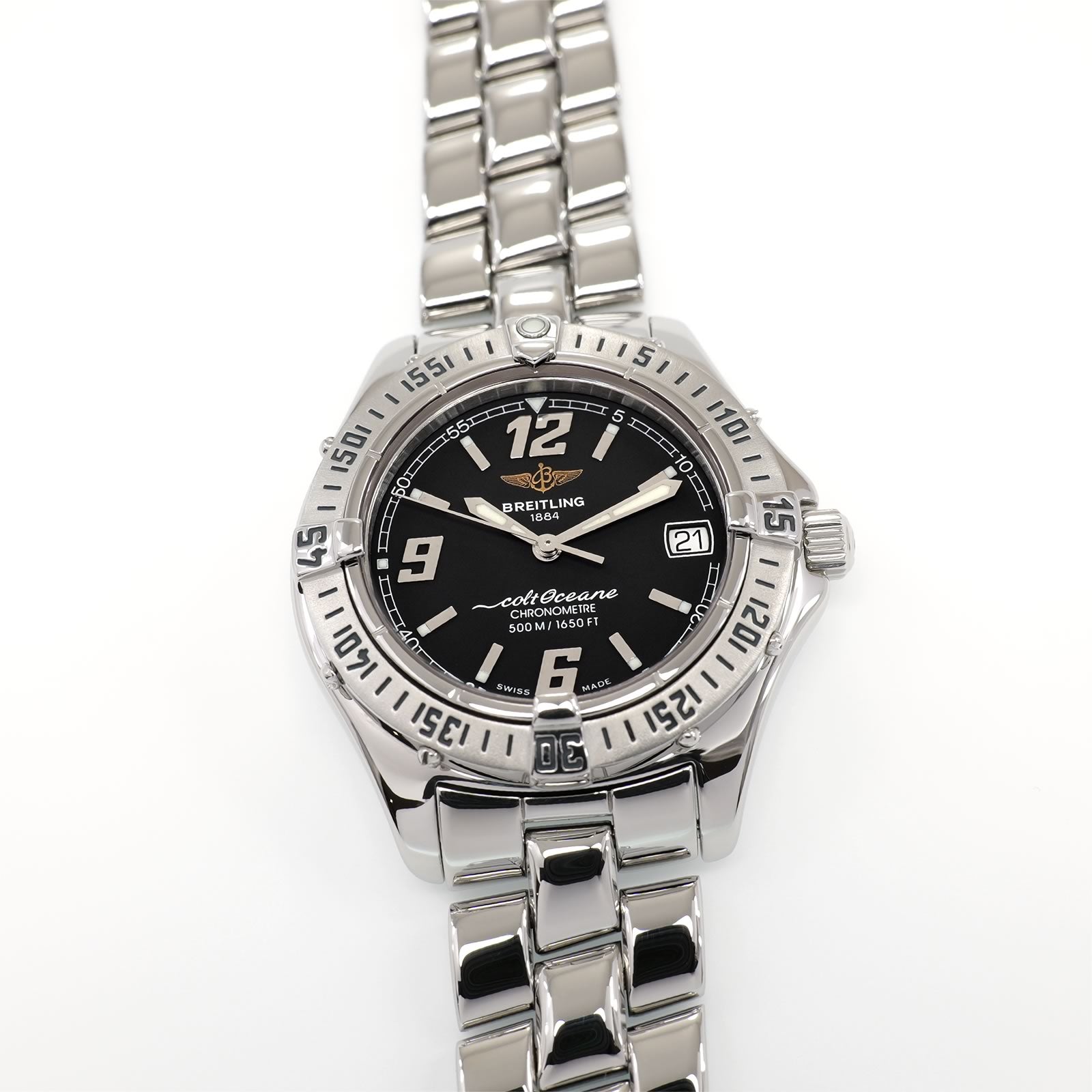 Breitling Colt Oceane A57350 Ladies 33mm Black Dial Chronometer Date with Box