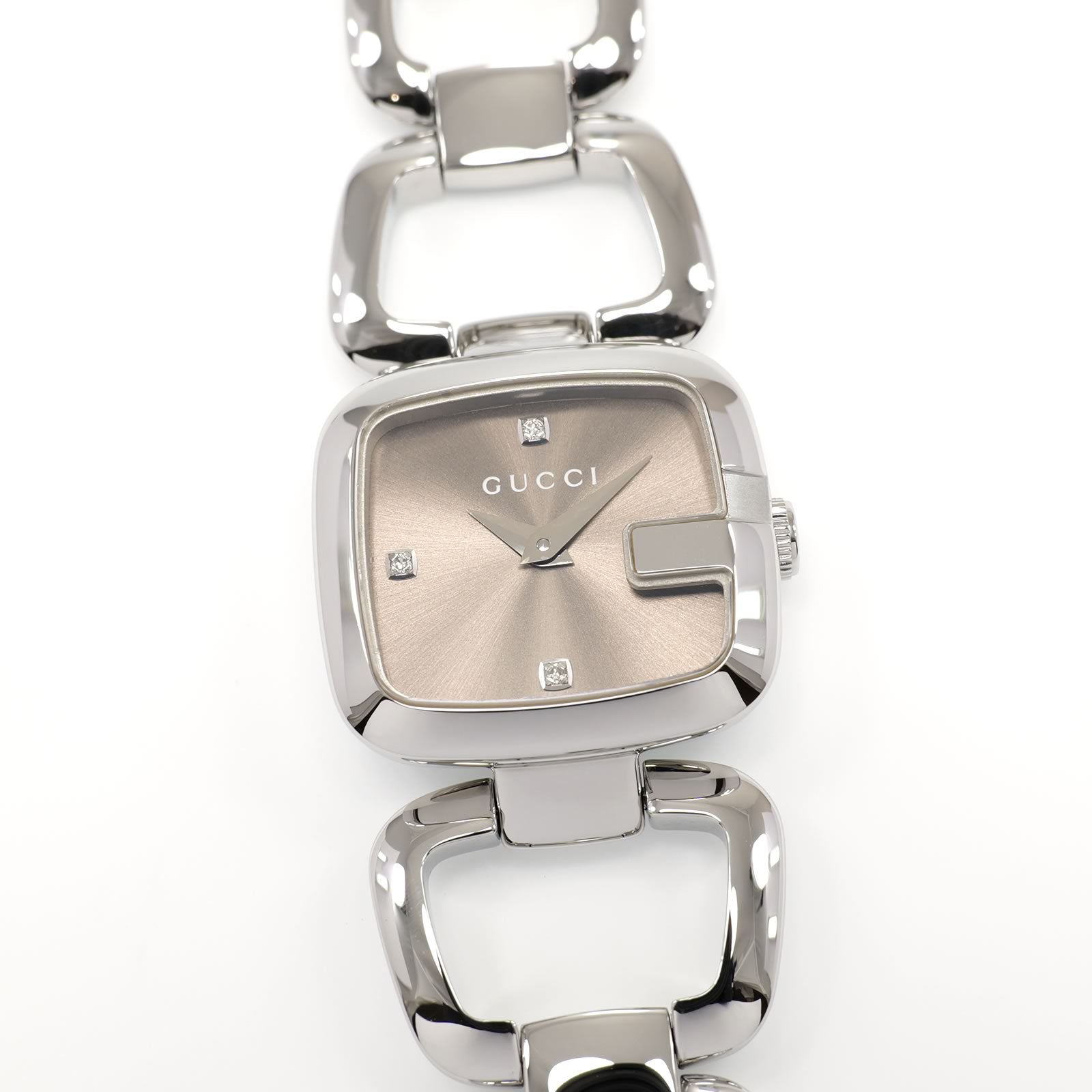 Gucci G 125.5 Brown Sunburst Dial 3 Diamonds YA125503