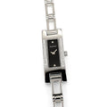 Gucci 3900L Ladies 12mm Black Dial with 26 Diamonds Rectangular Stainless Steel