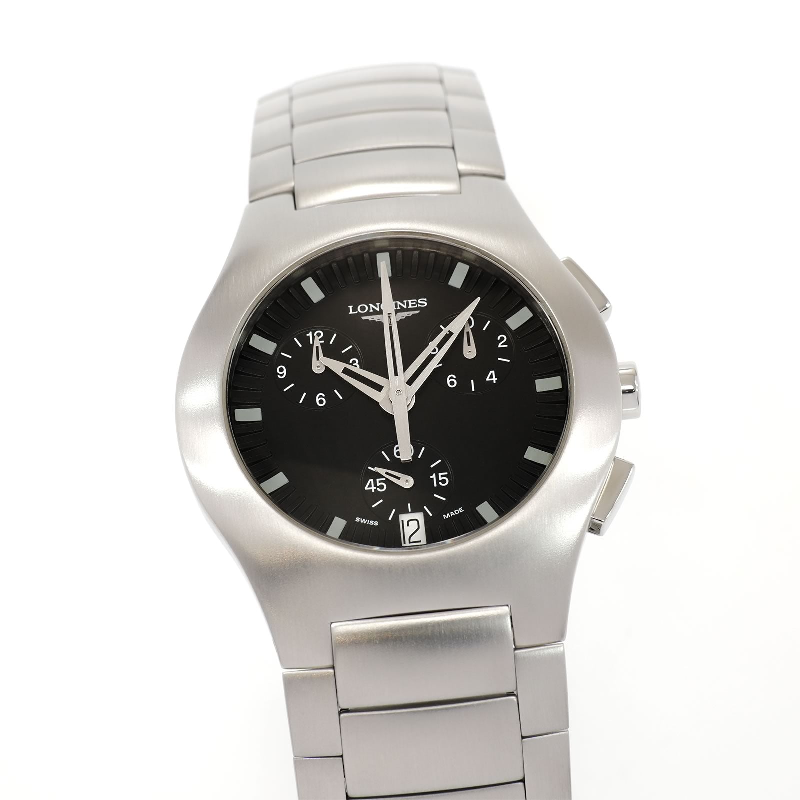 Longines Oposition L3.618.4 Men's 38mm Black Dial Chronograph L3.618.4.52.6 Date