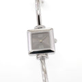Gucci 1900L Ladies 19mm Grey Dial Square Watch - 16.5cm Bangle Stainless Steel