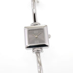 Gucci 1900L Ladies 19mm Grey Dial Square Watch - 16.5cm Bangle Stainless Steel