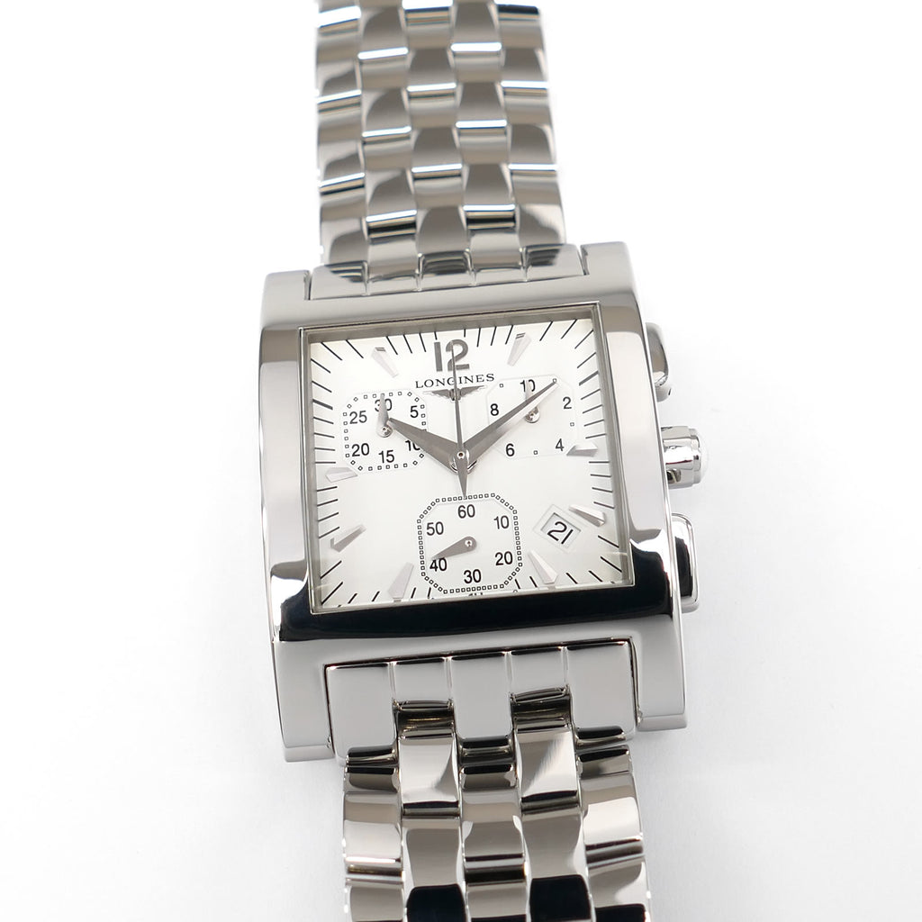 Longines DolceVita Carrée Men's 30mm Square Chronograph White Dial L5.668.4.16.6