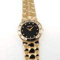 Gucci 3300L Ladies 25mm Black Dial 18k Gold Plated and Diamonds - Vintage