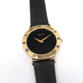 Gucci Black Dial 33mm Men's 18k Gold Plated - Roman Numeral Bezel 3000.2.M