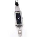 Gucci G-Line 109 Ladies 14mm Black Bangle Watch 2 Diamonds YA109518 Rectangular
