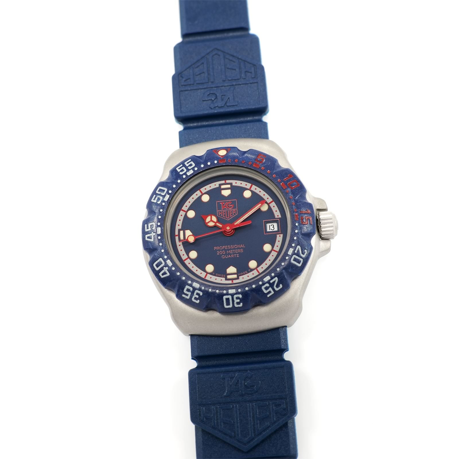 TAG Heuer Formula 1 370.508 Ladies 29mm Blue & Red - New Rubber Strap Vintage F1