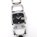 Gucci G 125.5 Ladies 23mm Black Sunburst Dial 3 Diamonds YA125509 G-Gucci